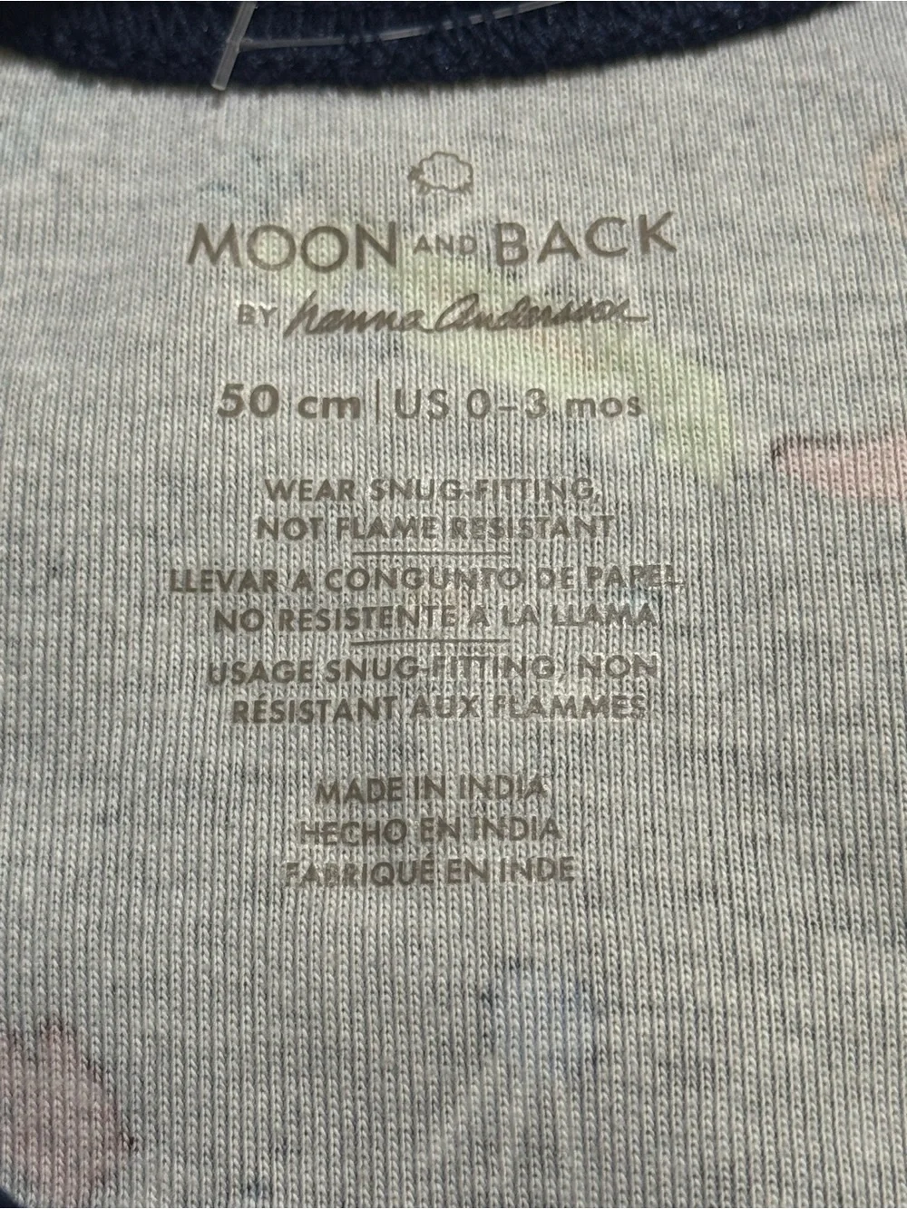 +NWOT Moon and Back Hanna Andersson Space Rocket Zip Romper Navy 0-3M 50cm